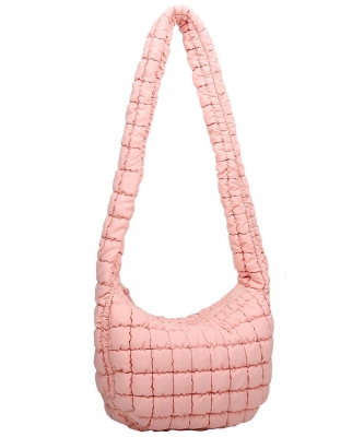 Puffy Quilted Nylon Shoulder bag Hobo NQ130 PINK